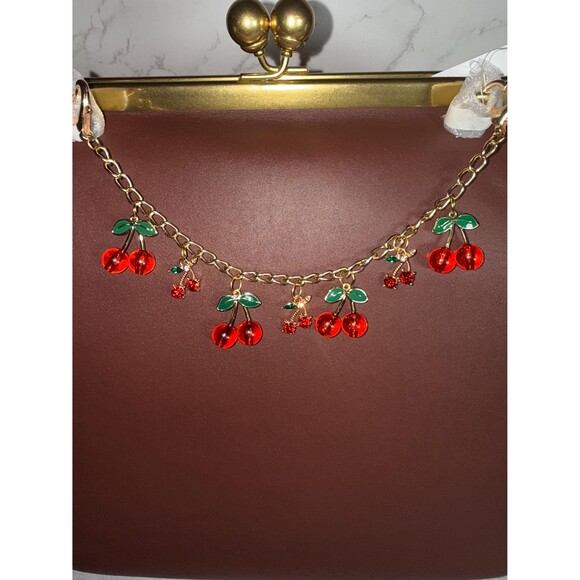 Red Cherry purse Charm Novelty Chain Strap - Picture 6 of 9